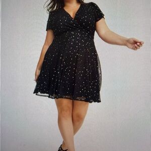 Torrid Black Starry Mini Dress